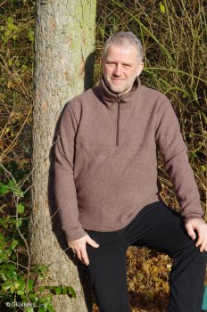 Preview: Merino Fleece petrol meliert 100% Merinowolle